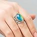 MY MOJOYAS Handmade Sterling Silver Plated Mood Ring with Unique Antique Pattern and Color-Changing Oval Stone for Men and Women Size 8