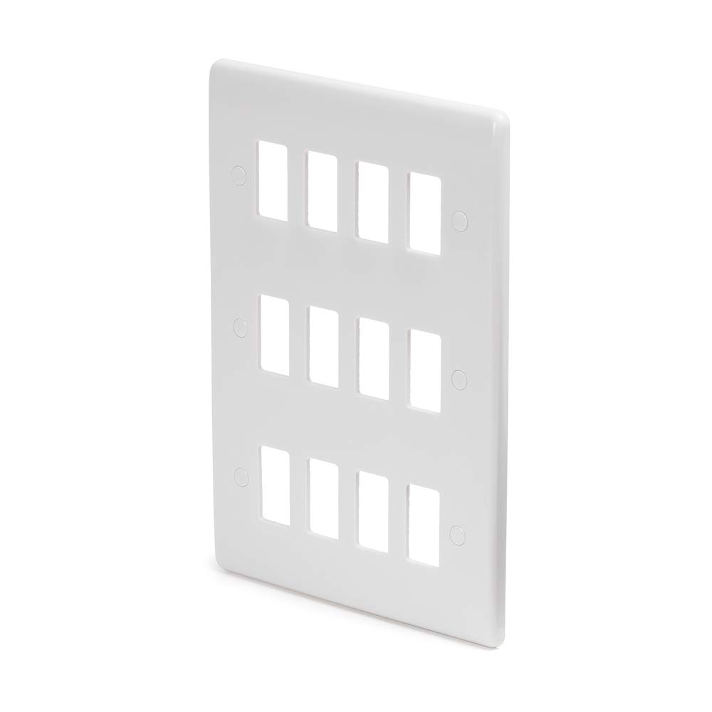Lieber Lighting Silk White Lieber 12 Gang Grid Plate