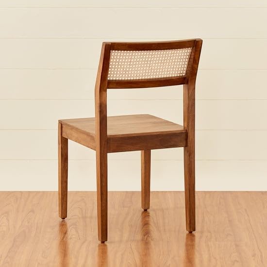 Image of Furniture Solid sheesham Wooden Cane Chair Connection Terra Brown Sheesham Wood Dining Chair Set Off 2 (honet Finish top)