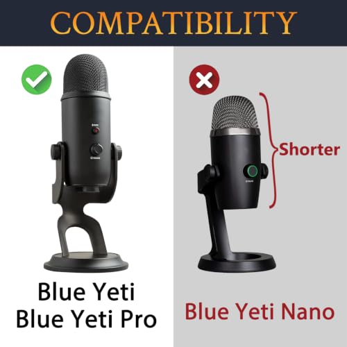 Image of SOULWIT 2Pcs Furry Pop Filter for Blue (Yeti /Yeti Pro) - Black