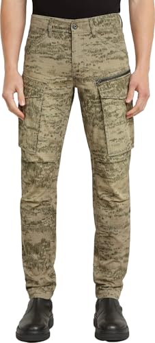 G-STAR Raw - Mens Rovic Zip 3D Regular Tapered Pants, Color Light Toggee Shadow Camo, Size: 40W x 34L