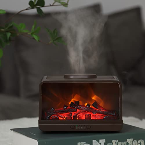 Leyoue Essential Oil Diffuser 300Ml Flame Fireplace Essential Oils Aromatherapy Diffuser Ultrasonic Original Cool Mist Humidifier Oil Diffuser Waterless Auto Off For Home Office Room,Spa. #TOP4