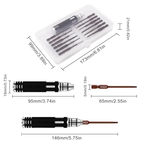 Craznick RC Tool Kit Repair Screwdrivers Tool Set for DJI Air 2/2S/3 Mavic 2/3 Phantom 3 4/4 Pro Mini 2/SE Spark Avata Drone and Other RC Car Model Quadcopter Boat Home Appliances Repair 12 in 1 - Image 4