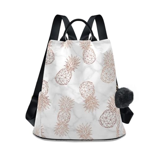 Sac à dos géométrique ananas femme : finis les pickpockets avec ce sac antivol 17L
