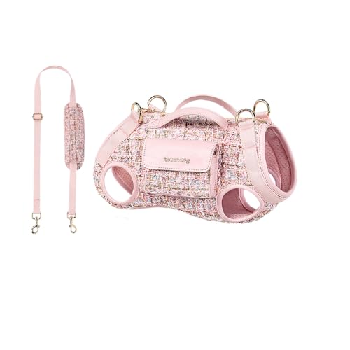 MKIFJGHペット用ショルダーバッグ ペットキャリー 犬用小屋 キャリーバッグ 夏用 軽い 通気性 外から見える 旅行 マット付き 臭気がない 防災 通院用 折り畳み 散歩出かけ 飛び出し防止 全景 シンプル (S)