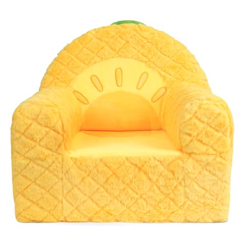 Heypappy Fauteuil Enfant - Fauteuil Confortable et ludique en Mousse avec Housse Velour, Canapé Ananas Design pour Enfants Filles et Garçons