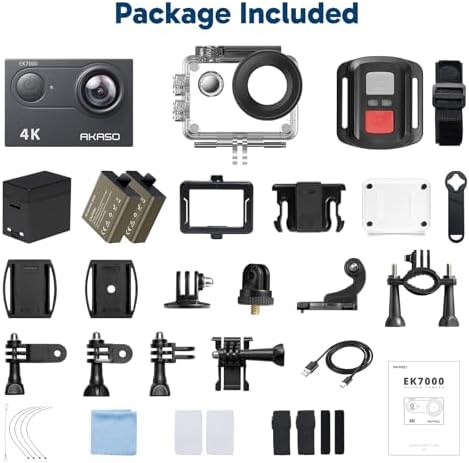 AKASO EK7000 4K30FPS 20MP WiFi Action Camera with EIS Ultra HD 131FT Waterproof Underwater Camera Remote Control 4X Zoom Support External Microphone Black — view 8