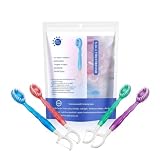 Lot de 16 Mini Brosses à Dents de Voyage 5 in 1 Jetables avec Dentifrice Intégr...