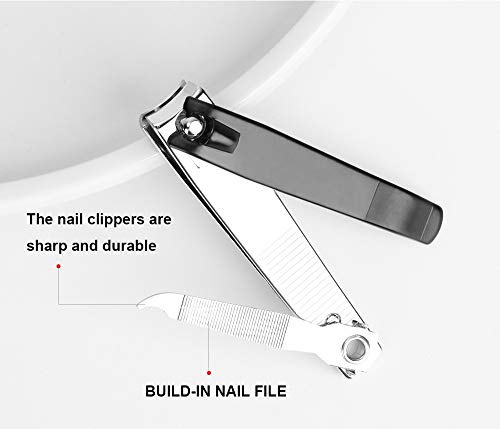 Iceyli TB0005 Large Nail Clippers Set,2 Pcs Premium Stainless Steel Fingernail & Toenail Clippers Curved Blade thumb #1