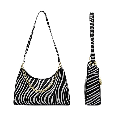 Bolso tote de cuero con estampado cebra para mujer miniatura 7
