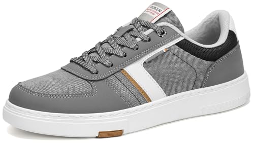 DOBOLIN Zapatillas Casual Hombre Zapatillas Hombre Vestir Moda Zapatos Deportivas Transpirable Running Tenis Sneakers(Gris 40)