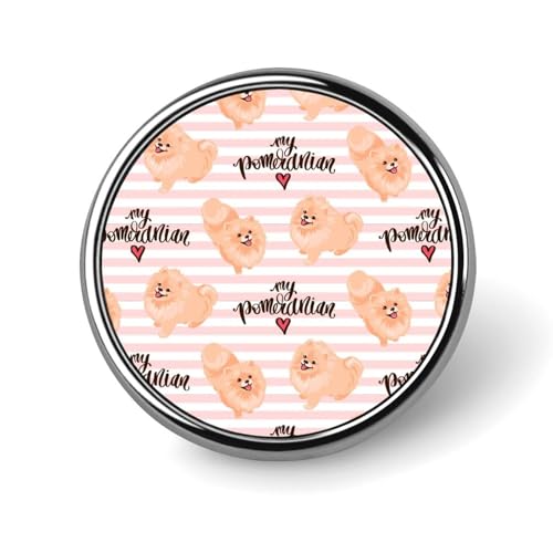 バッジ 円形 徽章 ポメラニアン 犬柄 缶バッジ 胸章 ピンバッチ ボタンブローチ 25mm おしゃれ ネクタイピン コレクション バッグ飾 帽子 胸飾り かばん掛け 工芸品 取付簡単 男女兼用 プレゼント