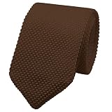 Mantieqingway Pointed Knit Ties for Men Pure Color 2.76'' Skinny Neck Tie Formal Business Knitted Tie for Daily Wedding Party (brown)