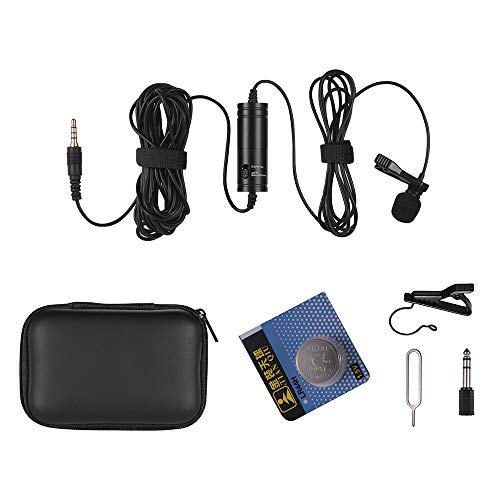 Docooler Microfone com clipe de lapela mini microfone condensador com fio compatível com modo smartp