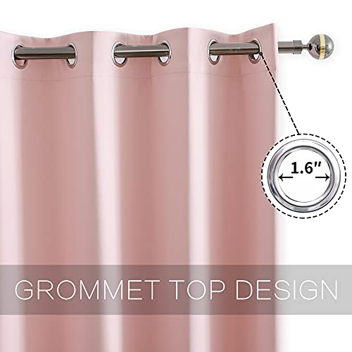 Rideau polyester mélangé rose bébé occultation légère 2 Pack - 4