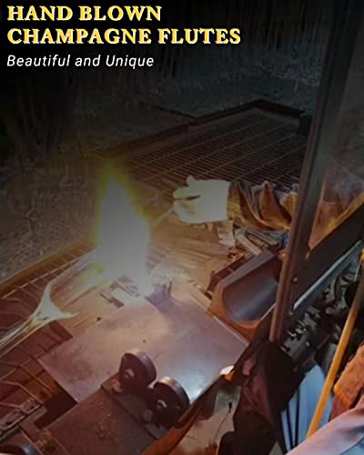 Physkoa Square Champagne Flutes Glass Set Of 6-6.5 Oz - Hand Blown Crystal Champagne Flutes - Modern Edge Champagne Glasses - Wedding Champagne Flutes Set - Gift For Birthday,Christmas,Party #TOP4