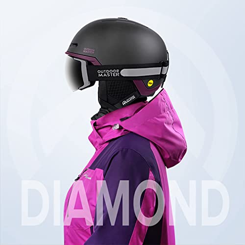 Outdoormaster Diamond Mips Ski Helmet - Snowboard Helmet For Men Women & Youth (Purple Silent Black, L) #TOP5