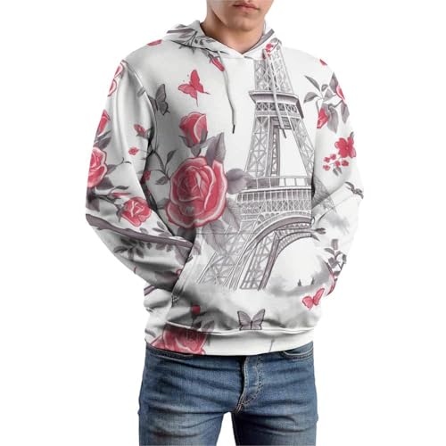 Sweatshirt Tour de Roses chaud avec capuche protectrice et poche pratique - 6