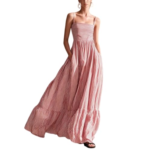 Robe longue rayée légère et confortable pour affronter la chaleur