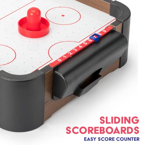 Power Play Air Hockey Table Game, Wooden Portable Table Toys Game for Kids and Adults, 20inches, Brown - Image 3