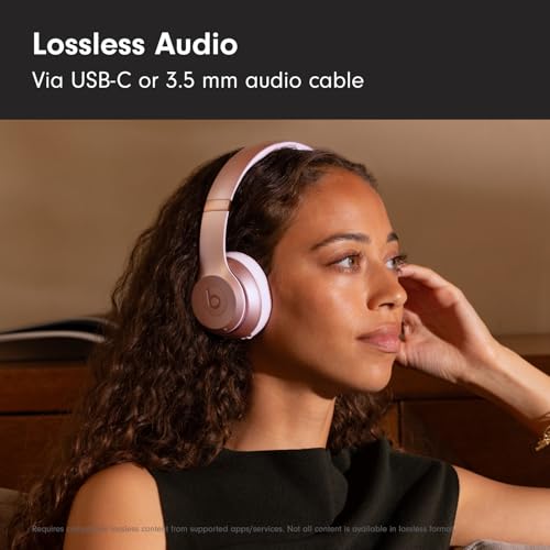 Image of Beats Solo 4 Wireless Headphones with 20W Power Adapter - Metallic Pink