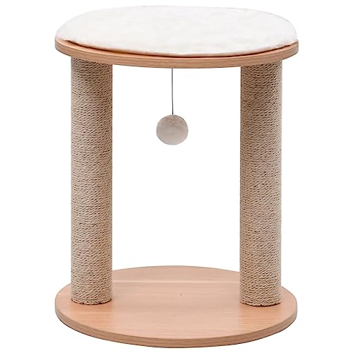 Arbre à chat 44 cm stable avec griffoir et plateforme d'observation
