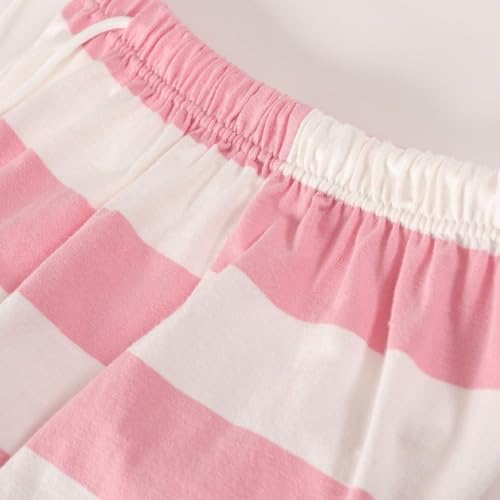 Men's Summer Cotton Pajamas Shorts Striped Pj Bottoms High Wiated Elastic Waist Soft Drawstring Lounge4