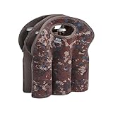 BUILT Six Pack Bottle Carrier Tote - Soft-Grip Insulated Neoprene Beer - Comfortable Handles for Beach, Picnics, Tailgating, and Outdoor Events - Machine Washable (Tweed Camo)