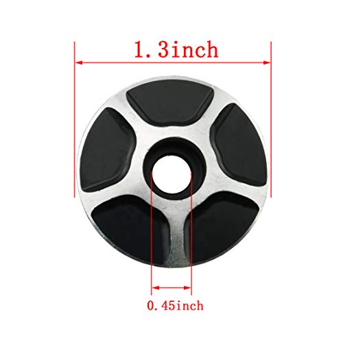 HJ Garden Bicycle Headset Top Cap Replacement Part Aluminum Threadless Bicycle Headset Cover Parts Replacement, Black - Thumbnail 5