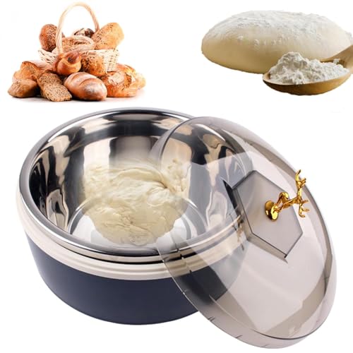 DDNGEJ Fermentador de Masa para Pan casero de 5 l con Ajuste termostático, Recipiente Interior de Acero Inoxidable 304, Temporizador de 2/4/8/12 h para Yogur y Pan.