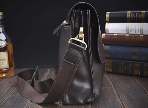 Kamay's Bolsa de ombro masculina de couro para iPad, mensageiro, bolsa de viagem, bolsa de mão, bol