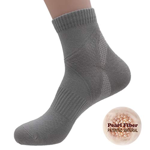 Mens Decrease-Odor Ankle Socks Cotton & Pearl-Fiber Quarter Socks (5 Pack)2
