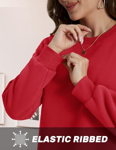 Image of TACVASEN Women's Crewneck Sweatshirt Fleece Lined Sherpa Pullover Winter Shirt Warm Sweaters Long Sleeve Tops