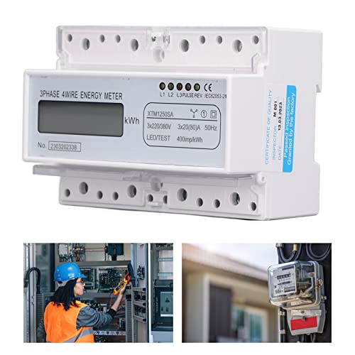 Medidor de Eletricidade, LCD 3x220V/380V Trifásico Eletricidade Monitor de Uso de Energia 7 Dígitos