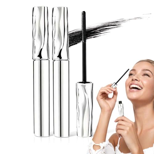 Image of Metal Wand Waterproof Mascara Quick Drying Volumizing Lengthening,2PCS | Smudge-Free, Long Wear, Natural 3D Lashes, Curling Formula, Daily & Travel Use