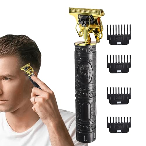 Cortadora de pelo, cortadora sin huecos, cortador de barba inalámbrico, acero de precisión, motor recargable, agarre ergonómico, perfecto para corte de pelo, estilo de barba, rutina de aseo, 5.9 x 1.6