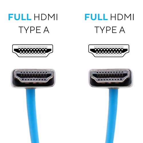 Image of KONDOR BLUE | 7' Full HDMI 2.0 Straight Braided Cable | Type A Male to Male, 4K 60Hz 18Gbps, HDR, 3D, Reinforced | for On-Camera Monitors & Recorders | Blue