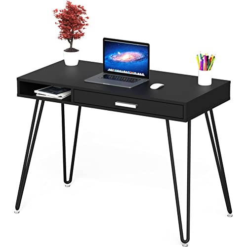 SHW Home Office Computer Hairpin Leg Desk with Drawer, Black by SHW - Used condition - Image 3