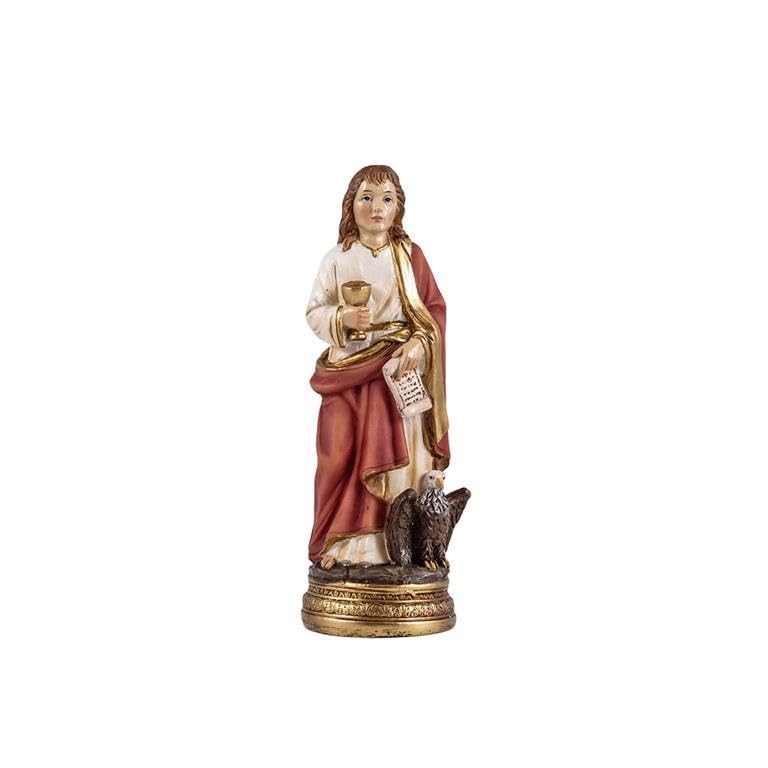 Saint Jean l'Evangéliste figurine résine peinte main statuette religieuse 13 cm