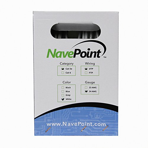 Cable Ethernet Cat5e NavePoint 305 m Blanco UTP CCA miniatura 2