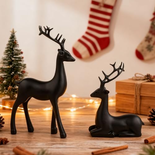 ARONRAVE Hirschs Deko Weihnachten-Schwarz Weihnachtsdeko Rentiers...