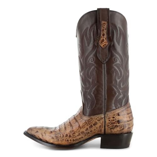 Image of Soto Boots Men's Gator Tail Print Cowboy Boots, Exotic Print Men's Cowboy Boots, Western Boots For Men H7006