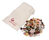 90 bunte, polierte echte Edelsteine, verpackt in Baumwollbeutel mit Kordelzug