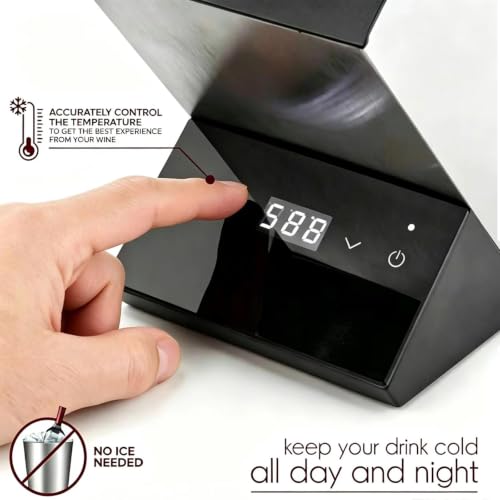 Enfriador de vino con control digital y temperatura ajustable para botellas de 3,62" 7