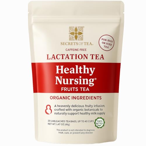 Secrets Of Tea Healthy Lactation Tea for Breastfeeding Moms, Natural USDA Organic Caffeine-Free Nursing Tea, Lactation & Baby Comfort Support, Fruits Flavor - 20 Count (1 Pack)