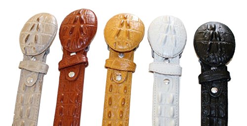 HEAVY DUTY COW HIDE EMBOSSED CROCODILE ALLIGATOR DESIGN LEATHER BELT3