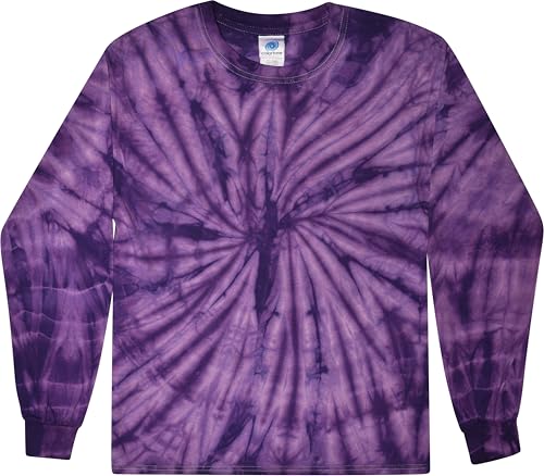 Image of Colortone Tie Dye T-Shirts for Boys and Girls - Unisex Long Sleeve Tie-Dye T Shirts for Kids