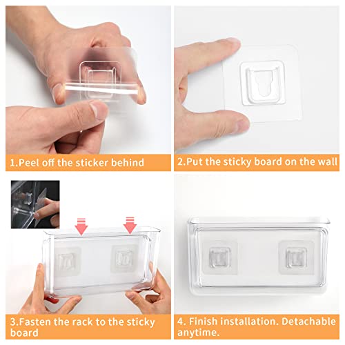 Apsoonsell Wall Mount Storage Organizer Box For Phone Remote Control Holder Clear L #TOP4