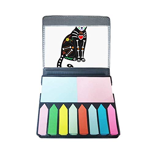 Marque-page chat noir Halloween terreur en forme de cœur avec boîte