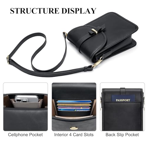 Peacocktion Trendy Small Crossbody Bags for Women, Leather Cell Phone Purse Travel Cross Body Purses with Card Slot3
